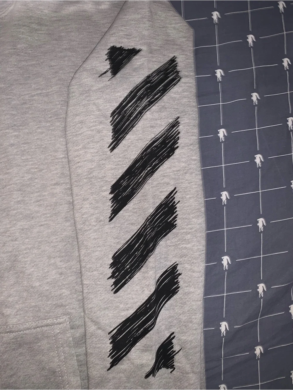 Off-White Kids Marker Diag Hoodie Grey Size: 16/X-Large